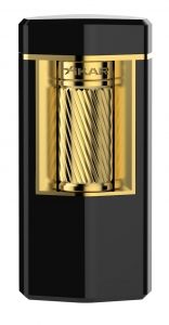 XiKAR Meridian Triple Soft Flame Triple Lighter - Matte Black & Gold