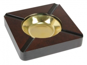 Four Cigar Cherry Wood Ashtray - Square