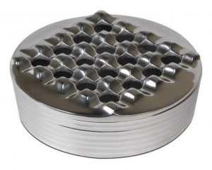 Round Grid Ashtray - Pewter