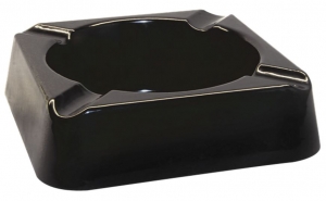 Stinky Composite 8" Square Stackable Ashtray - Black