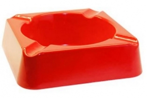 Stinky Composite 8" Square Stackable Ashtray - Red