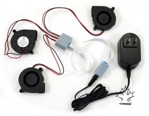 Air Circulation Kit - Small Round Fan with Short Ribbon Cable - 12v