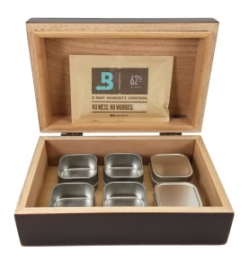 Cannabis Humidor with (6) 2oz Tins & 62% Boveda