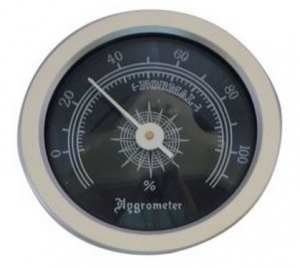 Black & Silver Analog Hygrometer - 1 3/4"