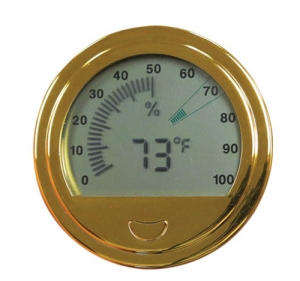 Round Digital Hygrometer - Gold