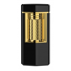 XiKAR Meridian Triple Soft Flame Triple Lighter - Matte Black & Gold
