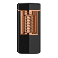 XiKAR Meridian Triple Soft Flame Triple Lighter - Matte Black & Rose Gold
