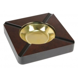 Four Cigar Cherry Wood Ashtray - Square