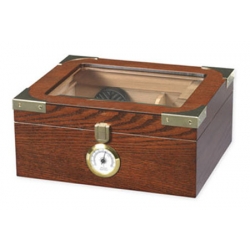 The Capri 25 Humidor - Glasstop in Macintosh Oak