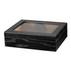 TR20 Glasstop Humidor - Black Oak