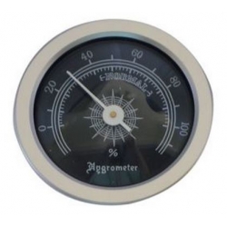 Black & Silver Analog Hygrometer - 1 3/4"