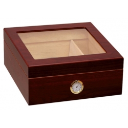 The Chalet 25 Glasstop Humidor - Mahogany